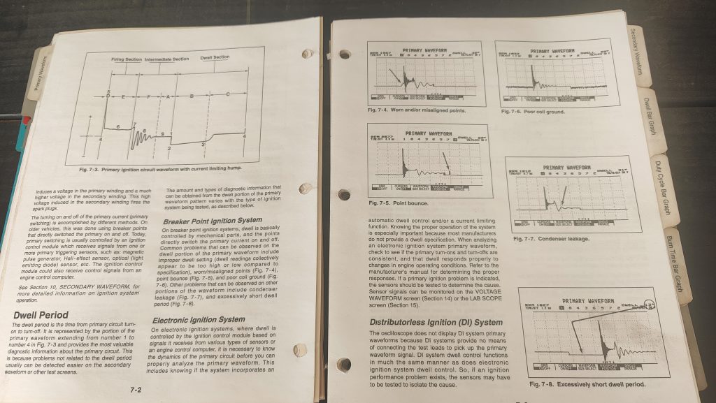 Sun SST 1500 Digital Oscilloscope(Snap-on EEOS104A) Page from the manual.